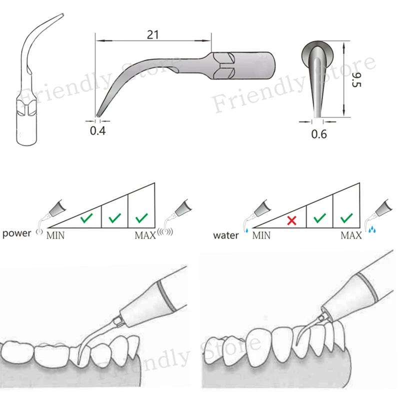 

Dentist Dental Equipment 3Pcs GD5 Scaler Tip For SATELEC/DTE Scaler Use For Remove Supragingival And Neck Calculus Dental Tools