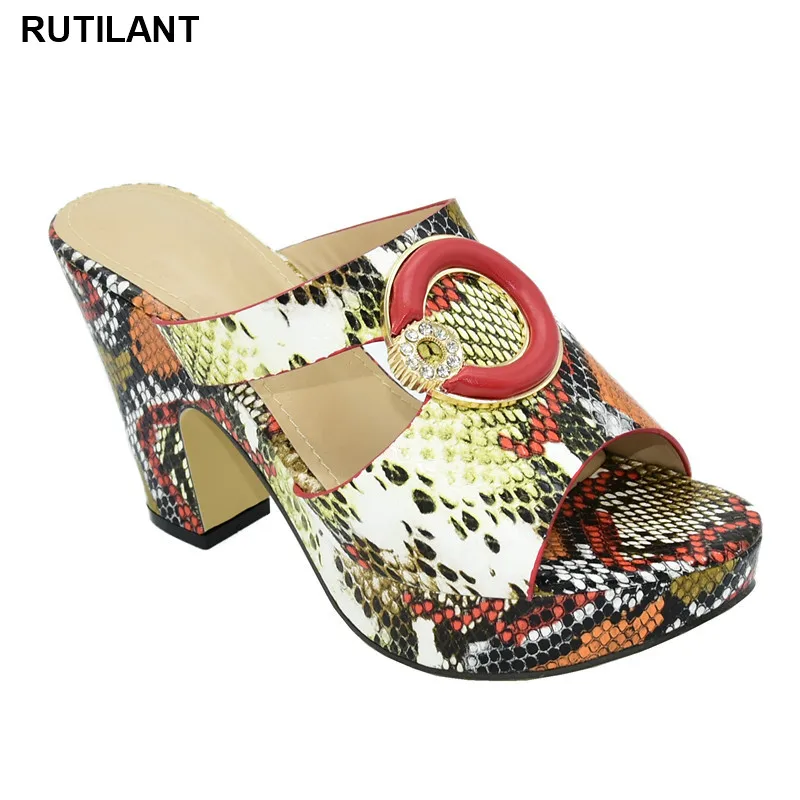 Новейший дизайн Свадебные женские туфли в африканском стиле Итальянская обувь