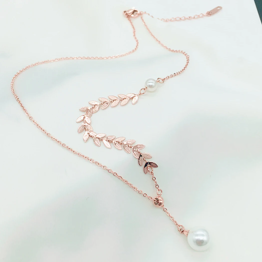 Женское Ожерелье регулируемое простое ожерелье с подвеской из искусственного