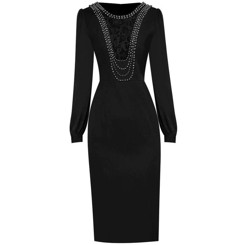 

Женское шифоновое платье с вышивкой и бисером, Элегантное повседневное праздвечерние чное платье составного кроя с длинным рукавом, весна-...