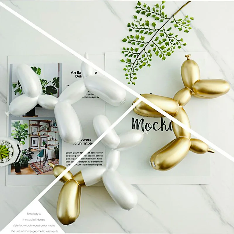 

Nordic Figurine Ornament Creative Balloon Dog Craft Decoration Accessories Bookshelves Livingroom Home Decor Gift for Children