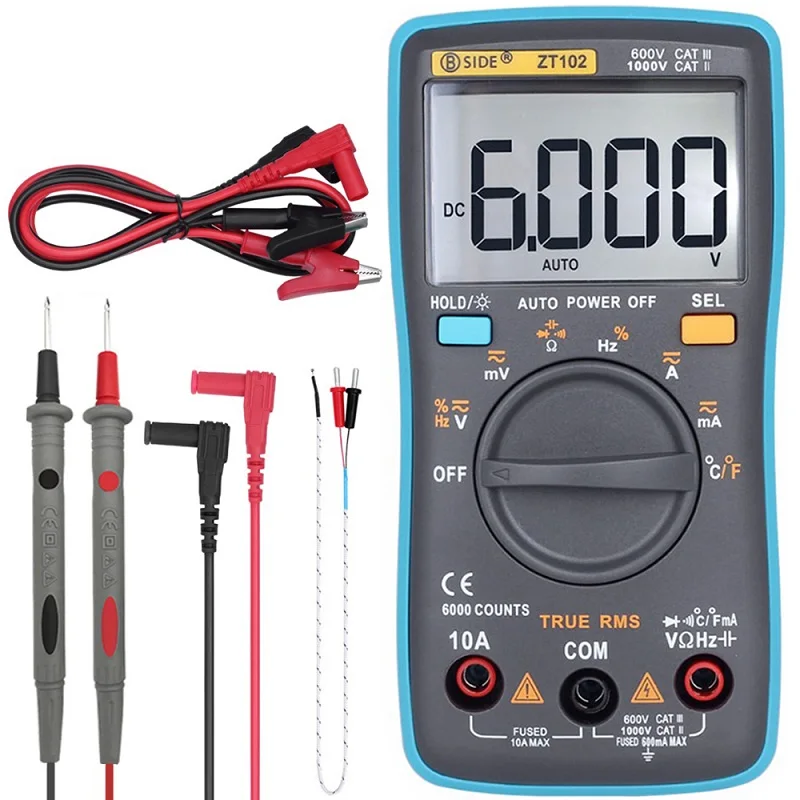 Цифровой мультиметр BSIDE тестер напряжения er с непрерывностью сопротивления