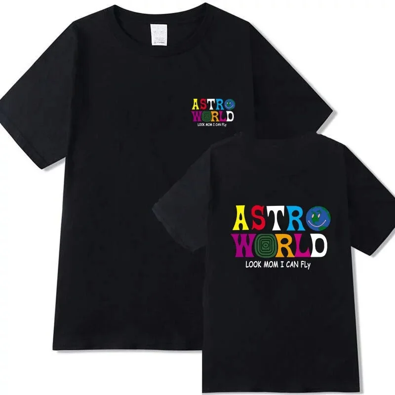 

Polyester Men T Shirt TRAVIS SCOTTS ASTROWORLD Short-sleeved Shirt for Men Women Lovers Harajuku Tops Blusas Mujer De Moda 2020
