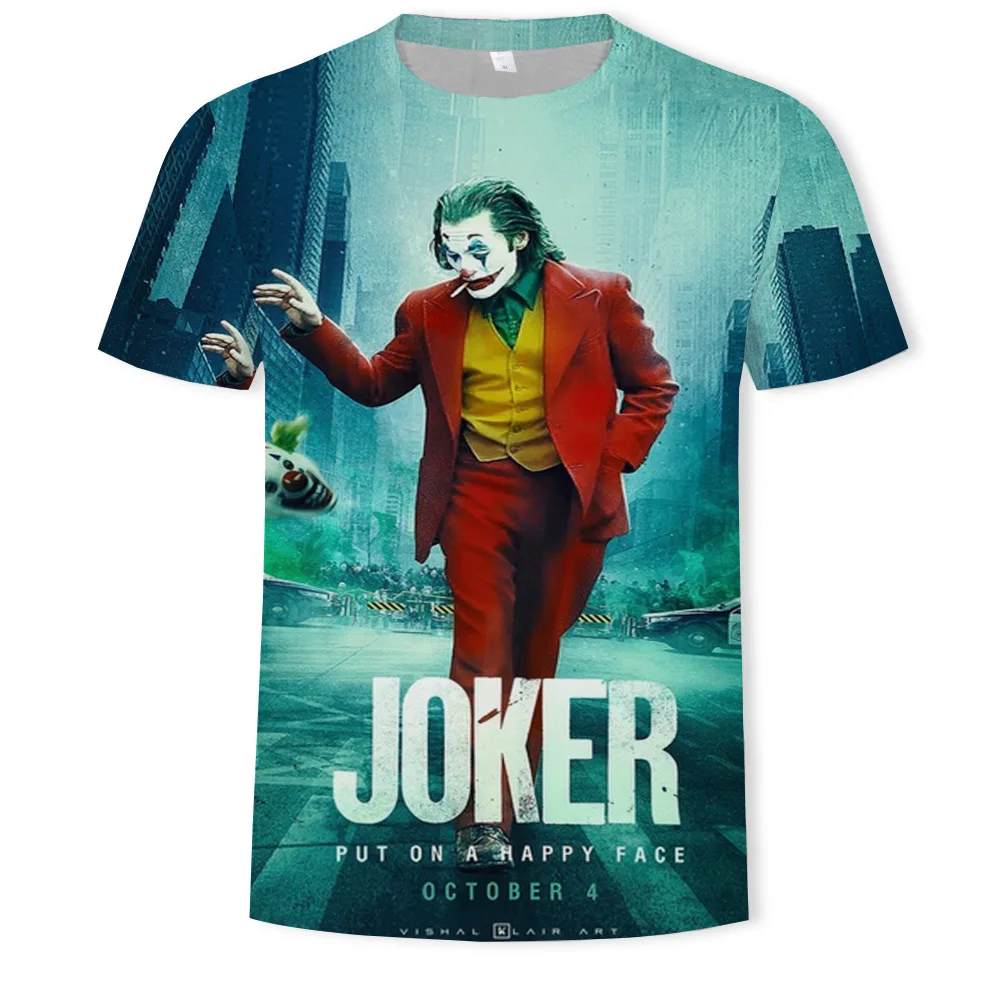 

2021 new white casual homme cool antihero hip hop tshirt streetwear Joker Joaquin Phoenix harajuku funny t shirt men