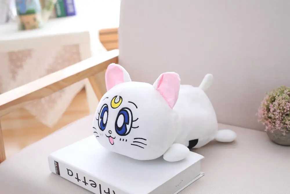 B White 1 шт. Новая супер милая плюшевая игрушка Сейлор Мун Луна кошка котенок тканевая коробка Обложка творческий день рождения Рождественский подарок - Цвет: B White
