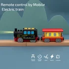 Набор поезда с дистанционным управлением, Радиоуправляемый Электрический поезд для детей, подходит для деревянной железной дороги, деревянный трек для поезда, рождественский подарок для детей