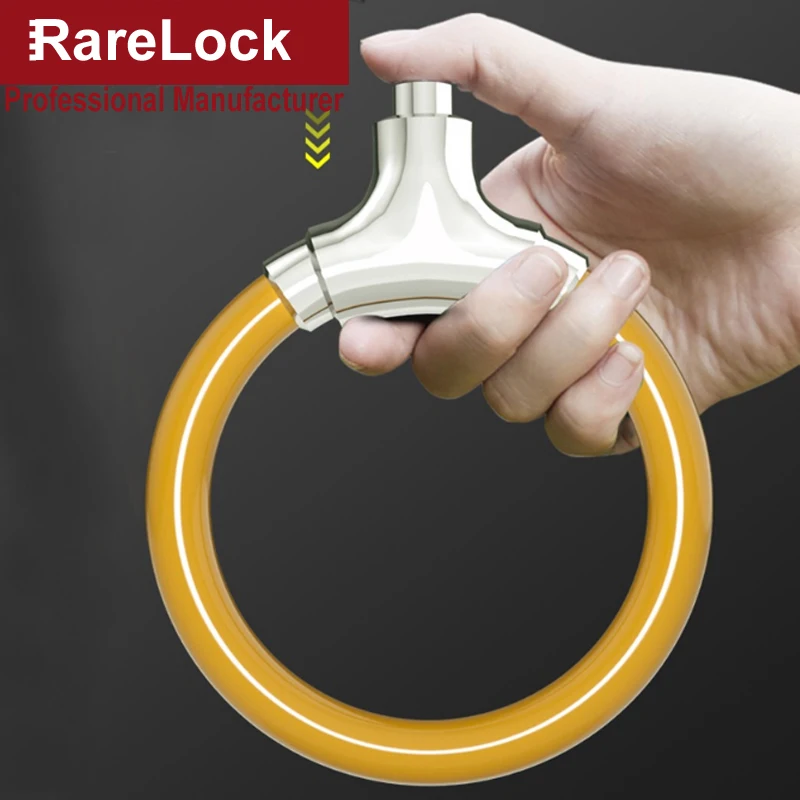 Steel Cable Cycling Lock Push Button with Key One-Click-to-Lock for Bicycle Bike Motorcycle Glass Door Cabinet Rarelock YP73 a |