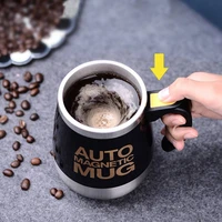 automatic self stirring coffee milk mixing thermal magnetic stainless steel cup