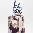Уникальное лучшее папа Father's Day акриловая машина для торта золото папа на день рождения торт фигурки жениха и невесты; Отца, матери, дочери и сына на день рождения украшения для торта для вечеринки