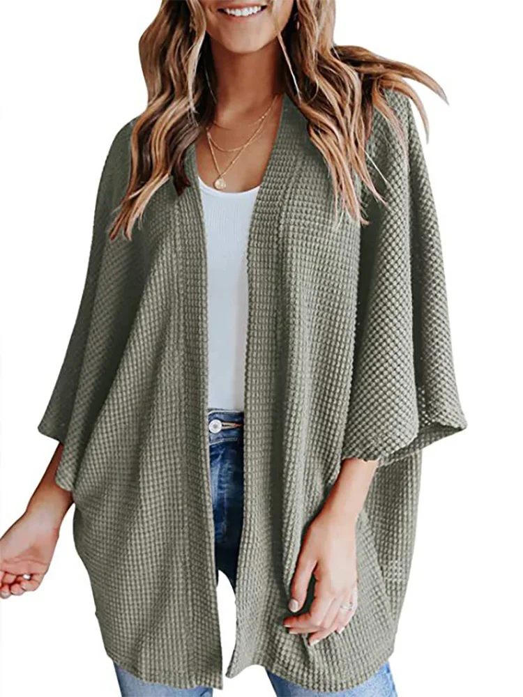 

Casual Long Knitted Cardigan Women Vintage Black Loose Sweater Coat Solid Oversized Jumper Outwear Autumn Winter 9 Color