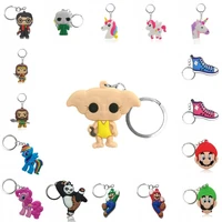 1pcs pvc cartoon key chain mini anime figure key ring kids toy pendant keychain key holder fashion trinkets