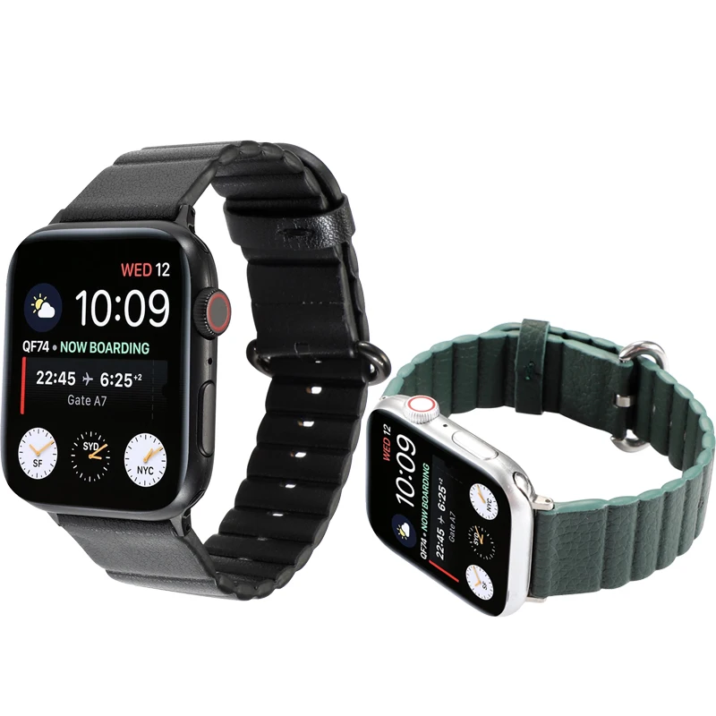 Кожаный ремешок для часов apple Watch 42 мм 38 iwatch 5 4 band 40 44 sport loop correa Браслет watch series 3 2