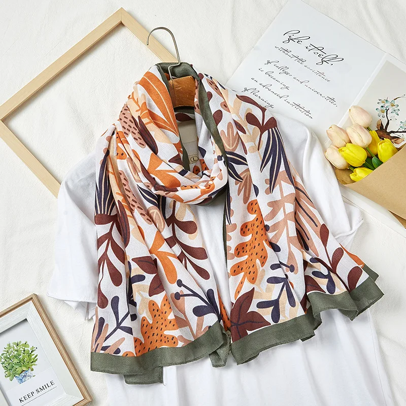 

2020 New Design Brand And Wraps Pashmina Stoles Plaid Print Cotton Spring Women Scarf Fashion Hijabs Scarves For Ladies Shawls