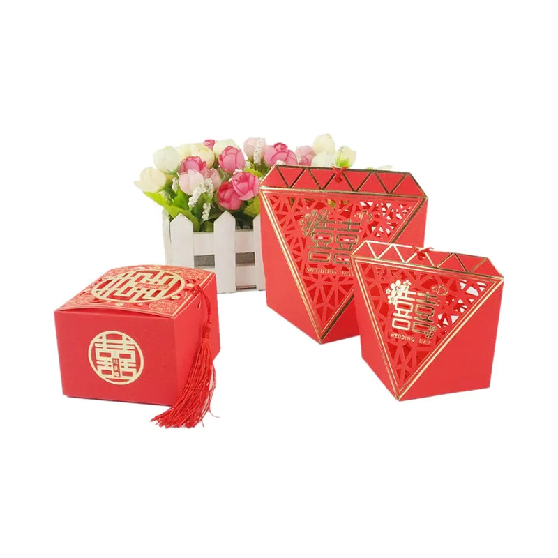 50 шт. портативные подарочные коробки для вечерние ет красные | Дом и сад