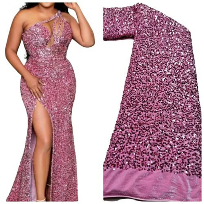 

Новый стиль розовая бархатная кружевная ткань 2021 Высококачественная африканская швейцарская вуаль вышивка 3D блестки сетчатая Кружевная Ткань 5 ярдов для платья