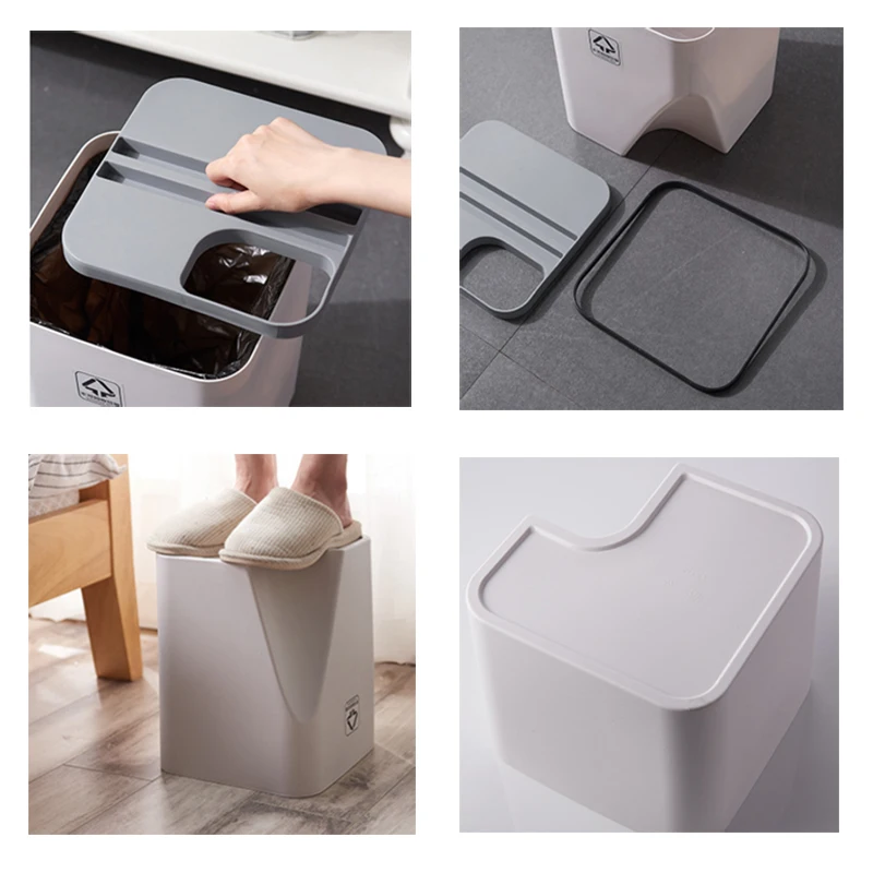 Waste Sorting Trash Can Eco-Friendly Recycling Dustbin Double-Liers Standing Garbage Bin Plastic Home Cleaning Tools | Дом и сад