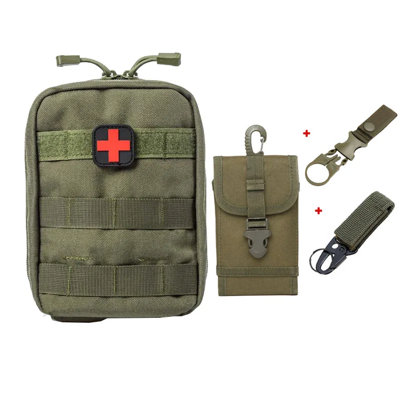 Four-piece Сумка Molle для военного тактического рюкзака Охотничьи аксессуары Сумка плечевой ремень рюкзак армейский пояс боевой ремень пакет клип - Цвет: Four-piece