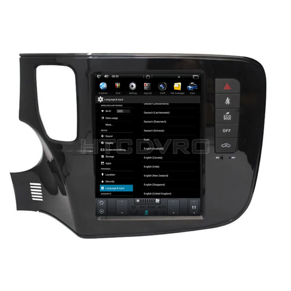 YMODVHT 10 4 дюйма Telsa стиль вертикальный экран четырехъядерный Android 7 1 2 ГБ