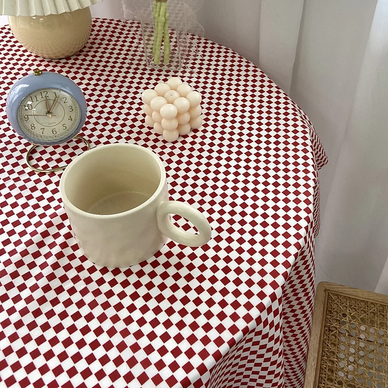 Ins Black White Checkerboard Tablecloth Home Dining Table Cloth Cafe Restaurant Checkered Cover Soft Background | Дом и сад
