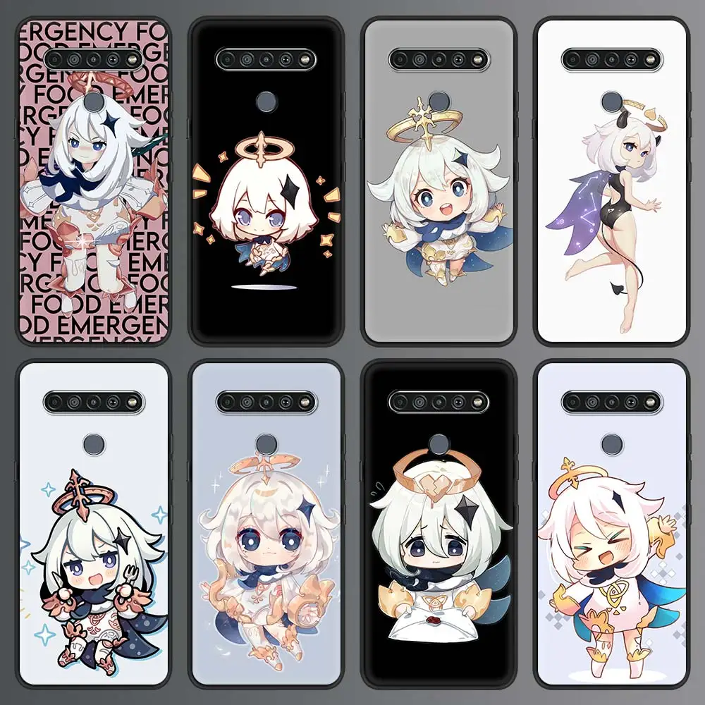 

Genshin Impact Paimon Game Phone Case For LG K41s K61 K40s K40 K50 K50s G6 G7 G8 K42 K52 K71 Black Silicone Cover Bumper Funda