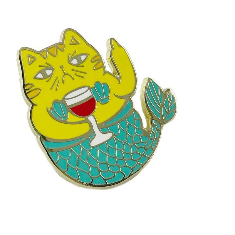 LXJERY Мультяшные заколки с изображением кота русалки значок на рюкзак забавная