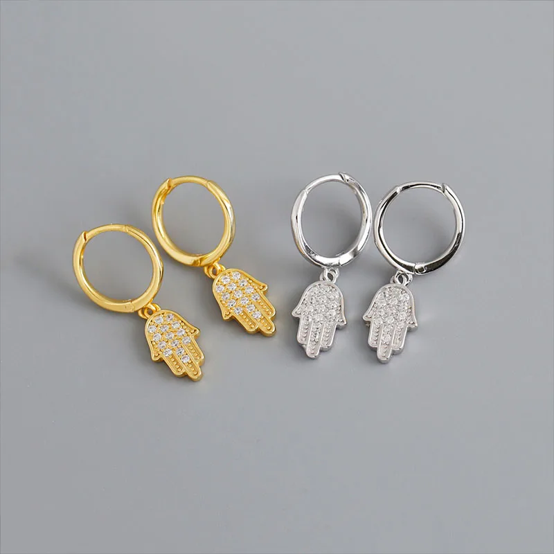 

PONYKISS Real 925 Sterling Silver Chic Guitar Zircon Hoop Earrings Unisex Fashion Delicate Jewelry Accessory Birthday Fine Gift