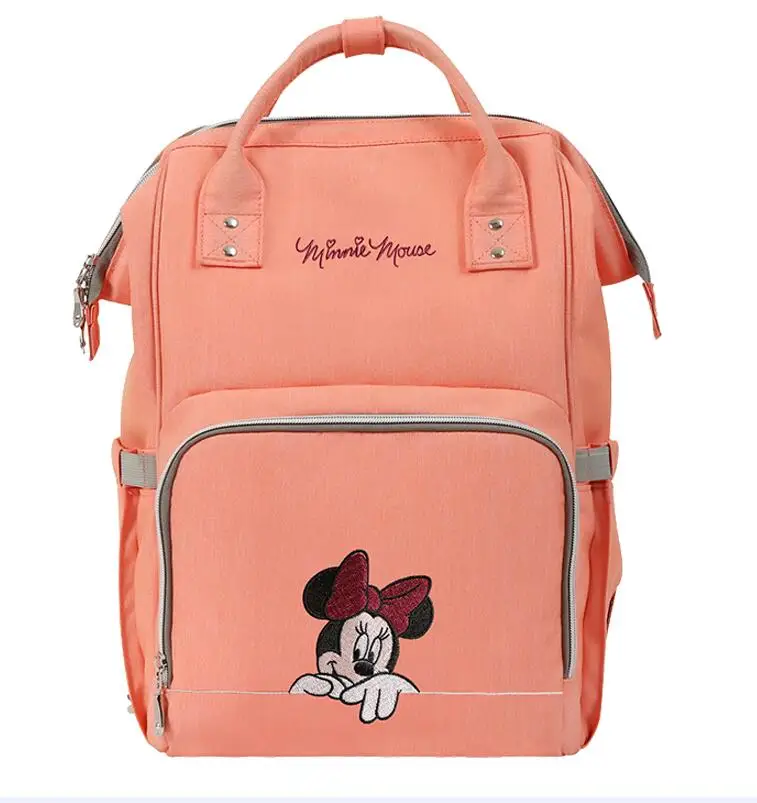 DS-02 Pink Сумка Дисней, сумка для подгузников, рюкзак, USB бутылочка, подогрев, сумки для мам, Минни, Микки, сумки для подгузников, для путешествий, Оксфорд, сумка для кормления детей - Цвет: DS-02 Pink