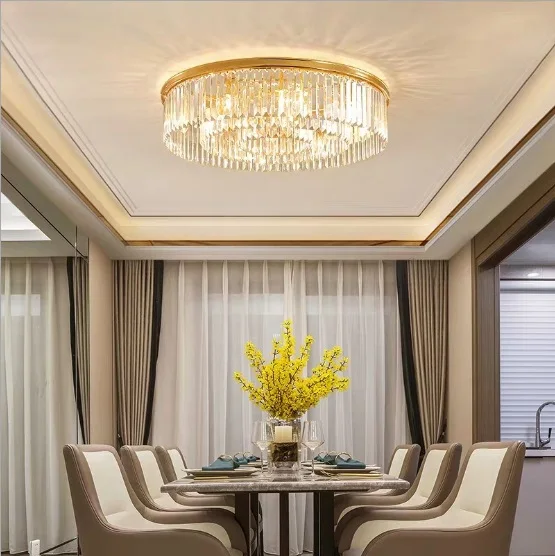 2019 new all-copper light luxury crystal lamp living room gas ceiling restaurant bedroom | Лампы и освещение