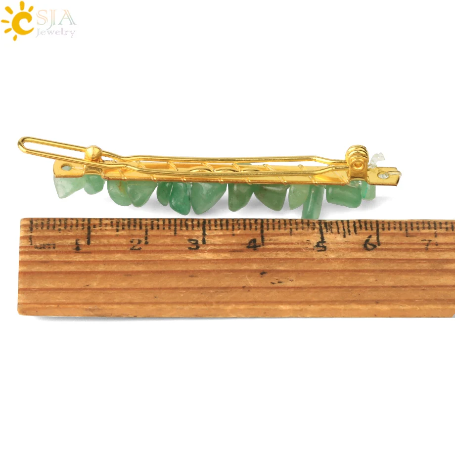 Женская заколка для волос CSJA G625 Золотистая заколка-пряжка с кристаллами