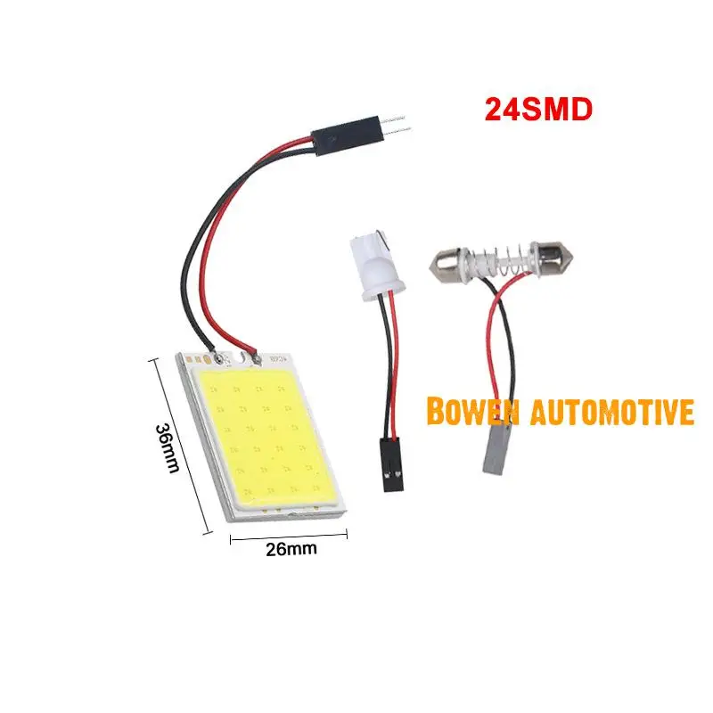 

LD 2X Automobile reading lamp LED roof lamp room lamp cob 24smd T10 general flat lamp indoor lamp