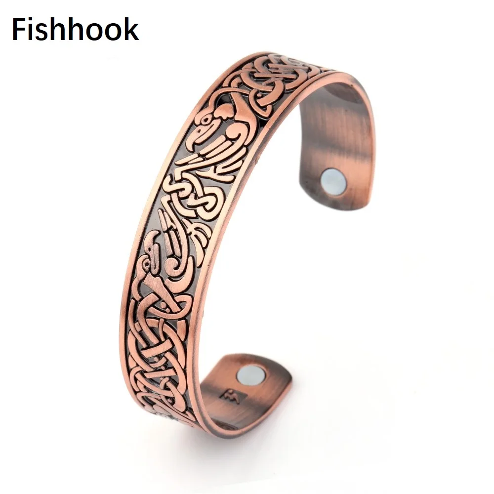 Fishhook медные очаровательные браслеты унисекс с терапевтическим рисунком Феникса