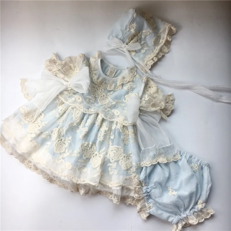 2019 Spring Spanish Children's Clothing Court Girl Lace Embroidery Princess Dress Baby Birthday Communion G136R | Детская одежда и