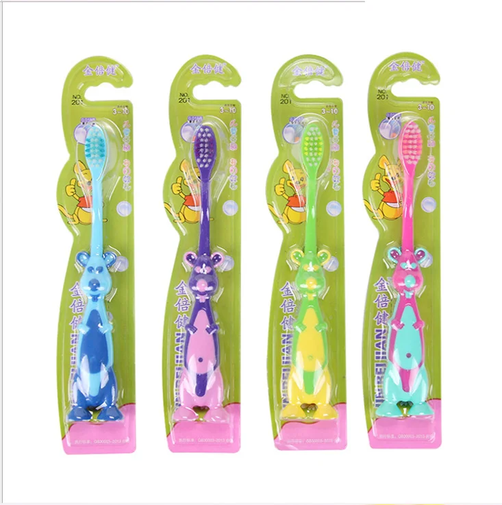 4PCS От 3 до 12 лет детская зубная щетка с мультяшным кроликом детская зубная щетка с присоской портативная Очаровательная зубная щетка - Цвет: 4PCS