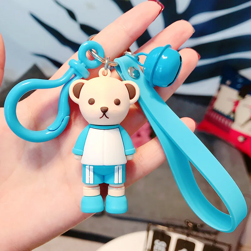 

Korean Cute Bear Keyrings Couple Bell Car Keychains Men's And Women's Doll Key Chain Wholesale