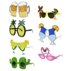 Забавные солнцезащитные очки Summer Time 2021, фламинго, ананас, пиво, для бассейна, вечеринки, Гаваи, товары для дня рождения, пляж Луау вечерние принадлежности для тематической вечеринки