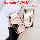 Чехол-накладка для iphone 11 Pro Max, 7, 8, 6, 6S Plus, X, XR, XS Max, se, зеркальный, с логотипом на заказ