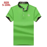 summer new arrival mens polo fashion solid short sleeve polo shirt mens clothing trend turn down collar polos 10xl