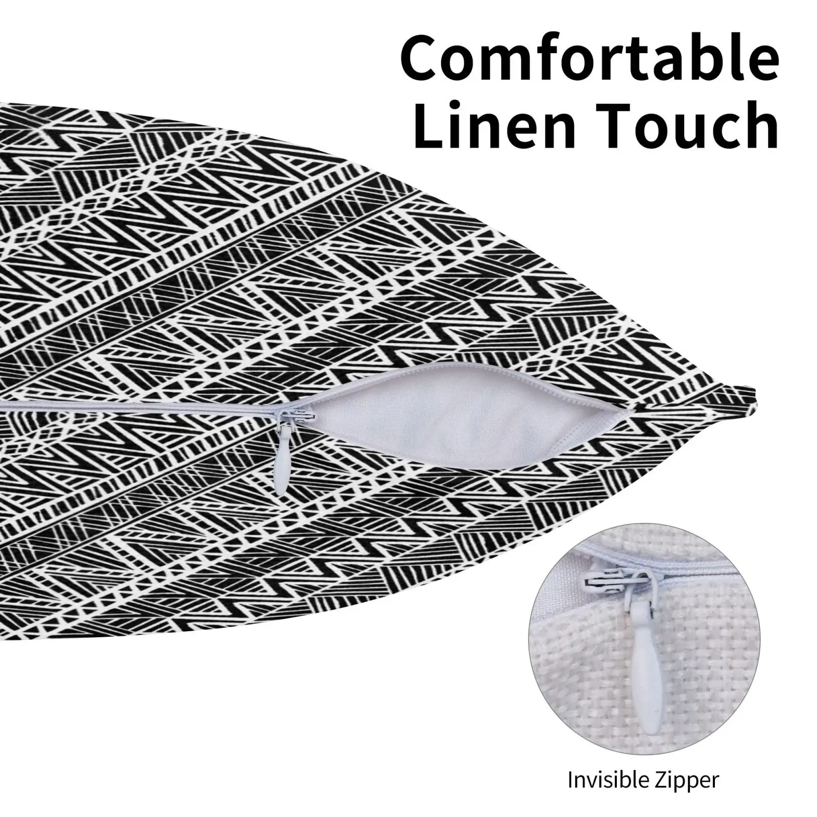 Наволочка с этническим рисунком льняная плюшевая Мягкая сделай сам в виде