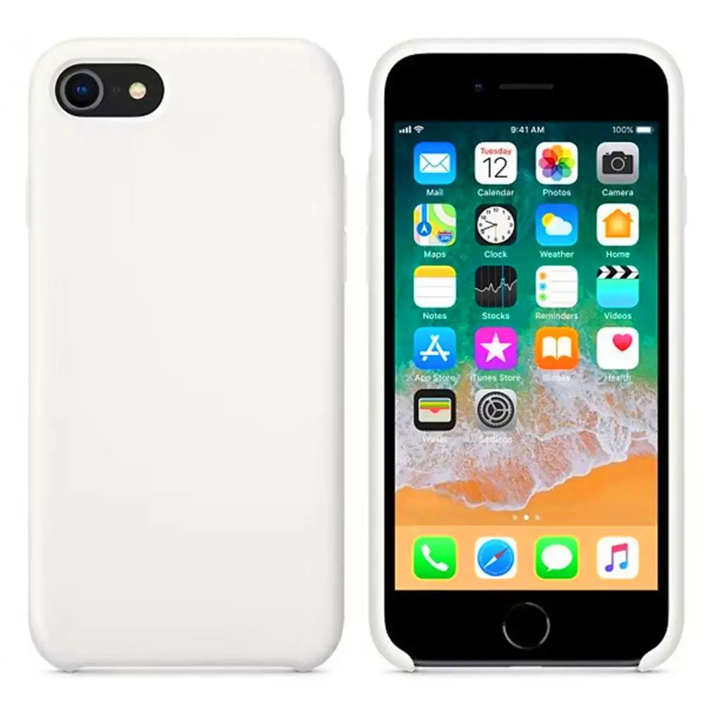 Белый Силиконовый чехол для телефона для Iphone 7, 8 Plus, чехол для Iphone 6, 6S Plus, X, XS, MAX, XR, 7, 8, без логотипа, Роскошный чехол s+ сумка - Цвет: Белый