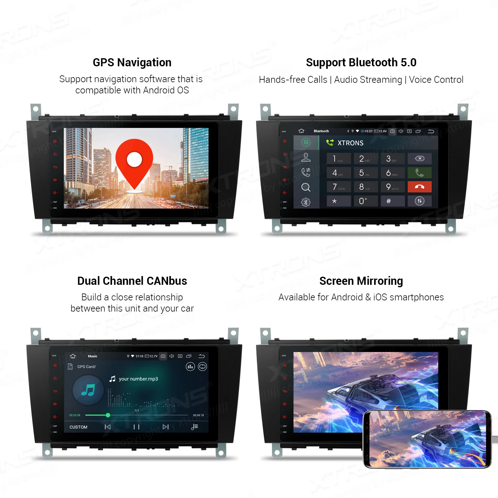 XTRONS Android 10 0 Qualcomm Bluetooth 5 автомобильный стерео плеер GPS без DVD для Mercedes Benz W209 W203 C180 C200