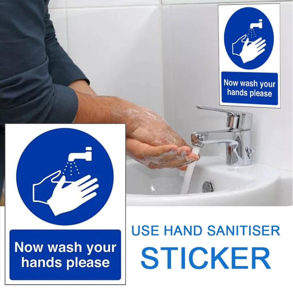 Новое поступление. Промойте руки. Пожалуйста подпишите наклейку 150 мм X 200 мм. 5 шт.