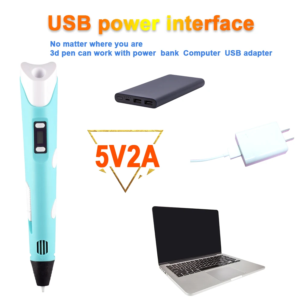 HooMore Creative Children'S Drawing 3D Printing Pen 1.75mm PLA Filament Printer For Educational Toy Day Gift | Компьютеры и офис