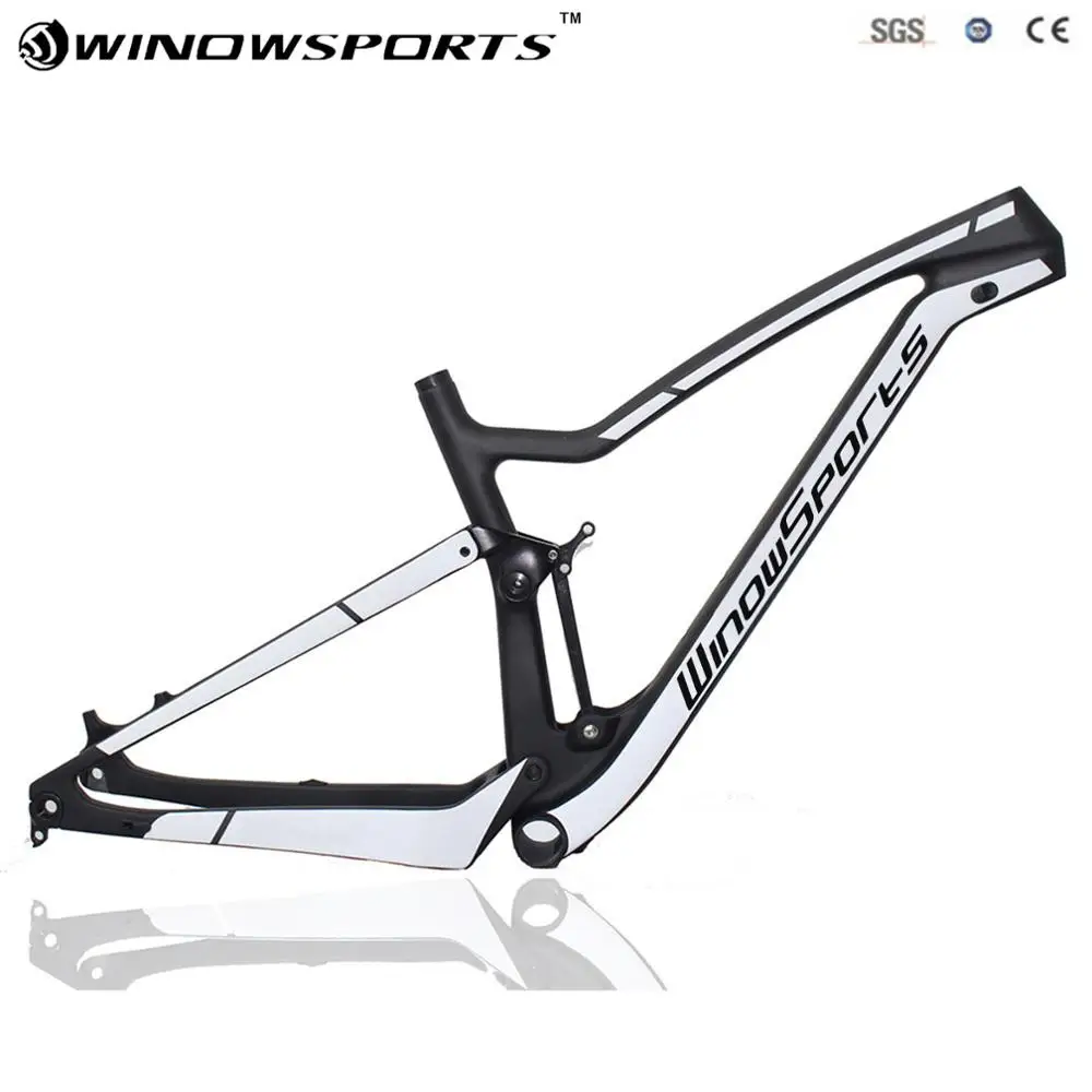 29er полная подвеска карбоновый горный велосипед XC рама для горного велосипеда высокое качество 27,5 er mtb велосипедная рама UD matt 148*12 через ось 29er MTB - Цвет: Black White Matte