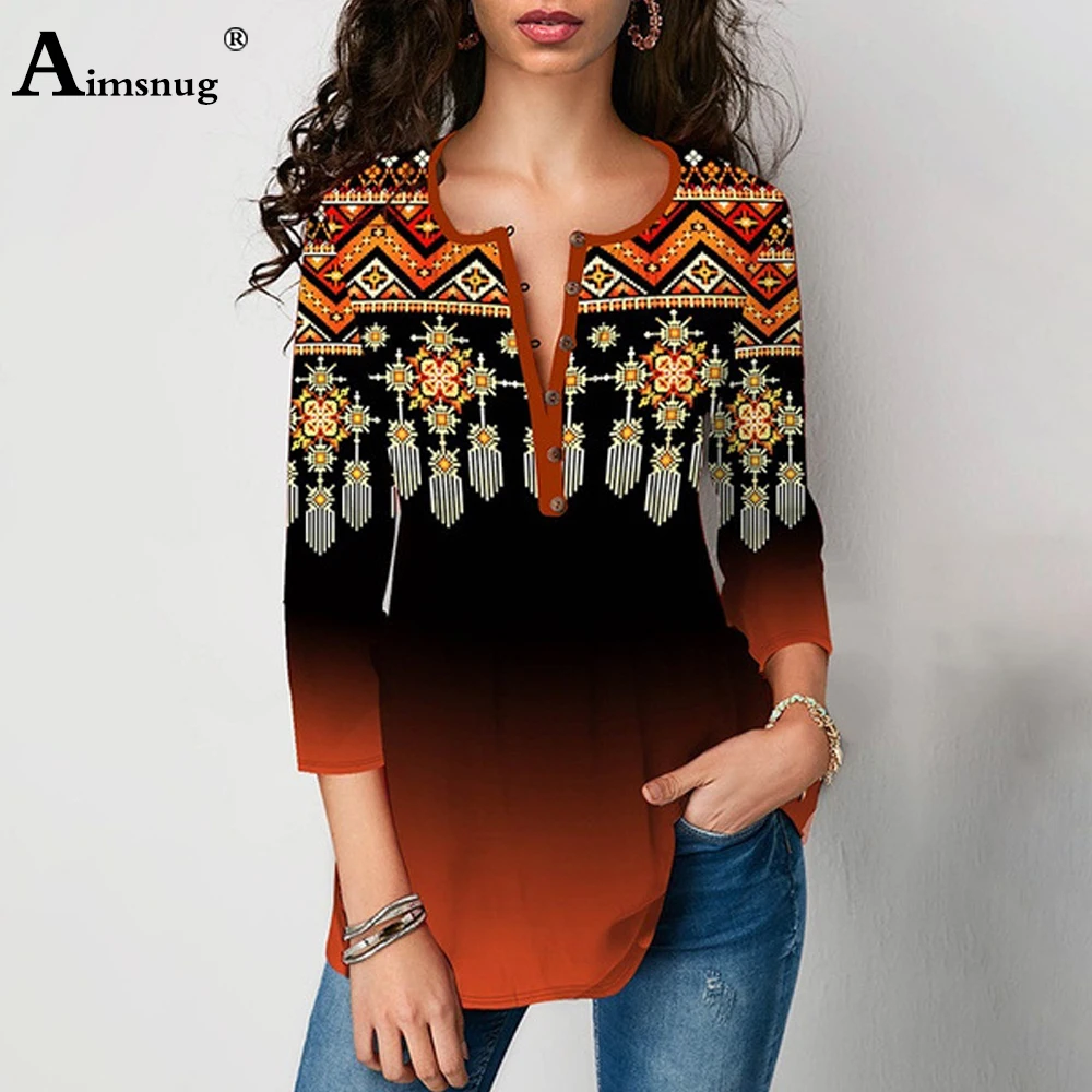 

Женская футболка с принтом в стиле бохо, размеры до 5xl