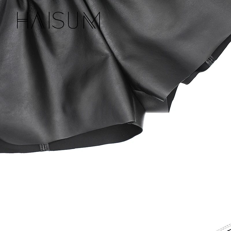 Шорты женские из овечьей кожи с эластичным поясом|shorts female|leather shortsfashion shorts |