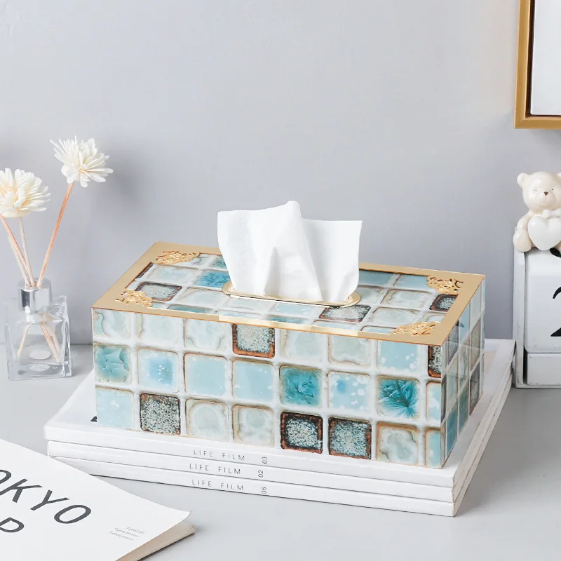 Прямоугольная мраморная коробка для салфеток лица держатель бумажный диспенсер