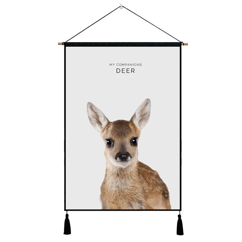 Милые Животные узоры гобелены Висячие Стены Хлопок Ткань искусство Красивая