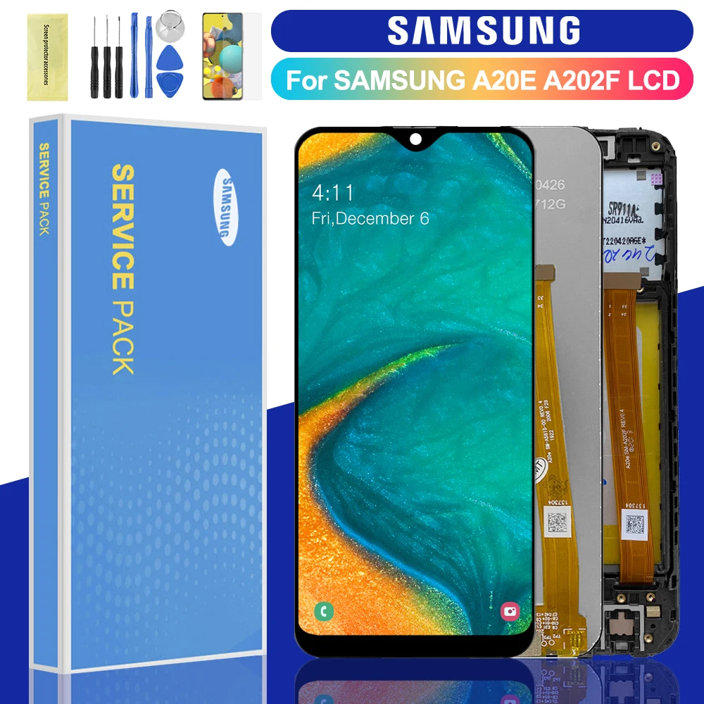 100% Оригинальный дисплей для Samsung Galaxy A20e A202 A202F ЖК сенсорный экран дигитайзер в