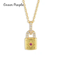 green purple lucky heart lock chain necklace for women charm fashion link s925 sterling silver love wedding fine silver jewelry
