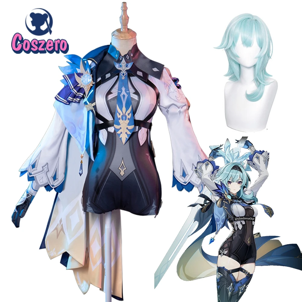 

Genshin Impact Eula Cosplay Costume Outfits Sexy Women Dress Halloween Carnival Girl Jumpsuit Uniforms